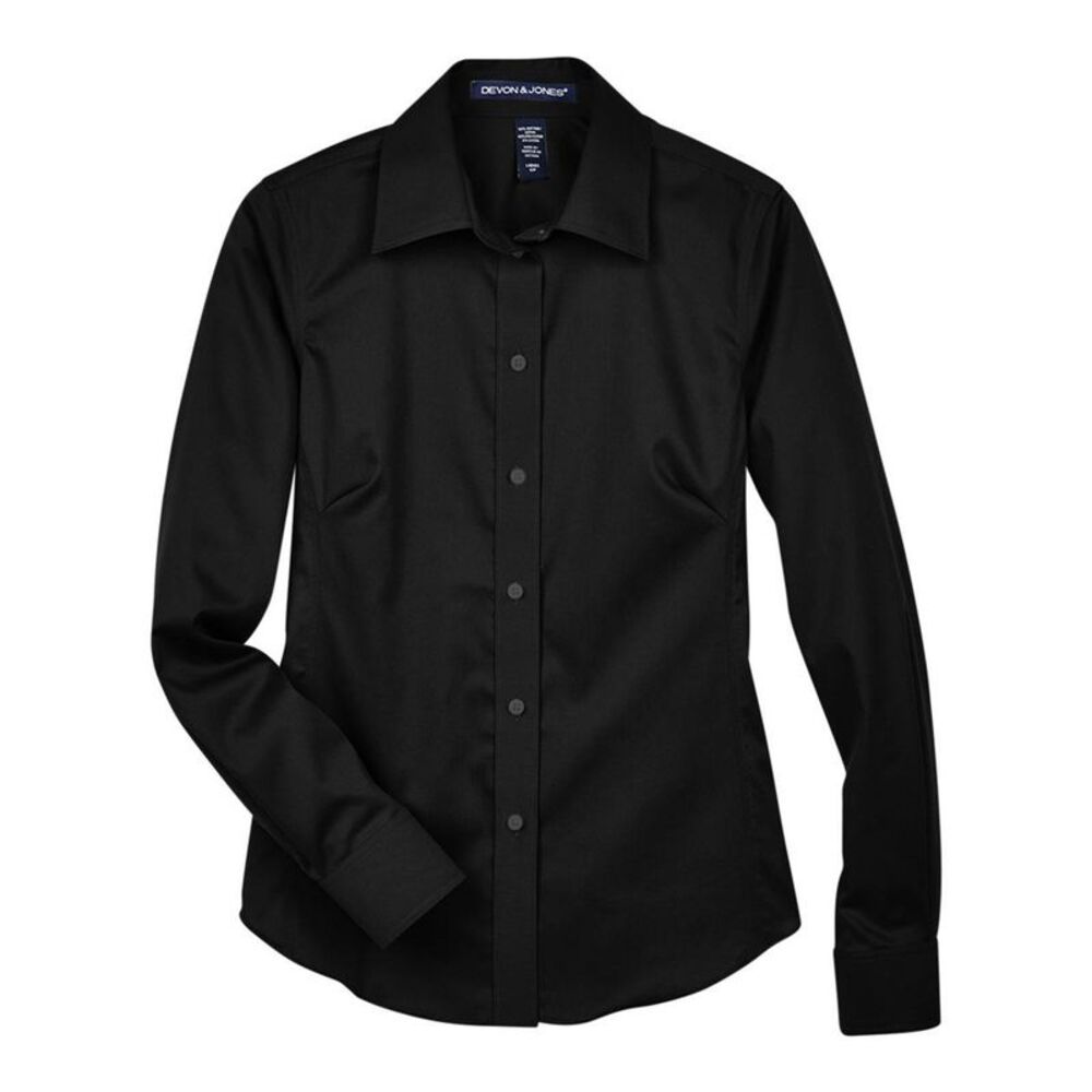 Devon & Jones Women's Crown Collection Solid Stretch Twill Woven Dress Shirt / B